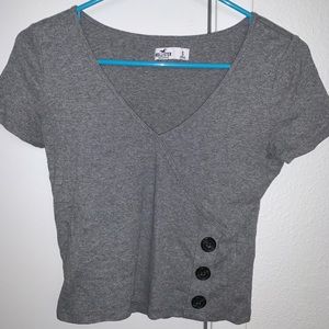 grey hollister crop top